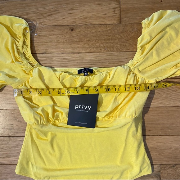 Dolls Kill Bright Yellow Puff Sleeve Bodysuit Size M NWT - Picture 6 of 8